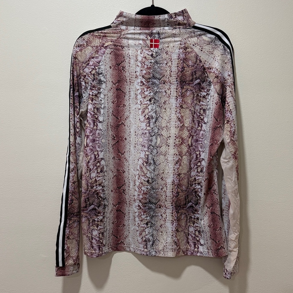 Kastel Denmark 1/4 Zip Performance Long Sleeve Top Snakeskin Print -  size XL - Picture 4 of 10
